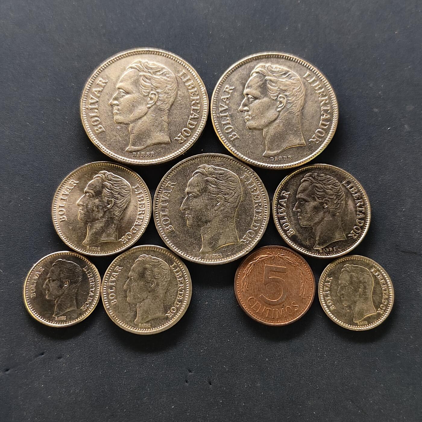 【全场包邮】纯粹捡漏拍502场 委内瑞拉1965-1987年9枚套币