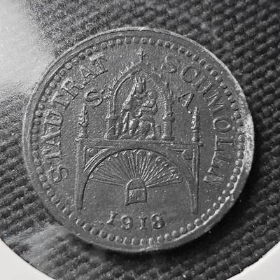 KK钱币收藏小铺  第397期 百期特怕（四拍之一） 2月预留时间 周末发货 - 1918 德紧施莫尔市 5芬尼锌币