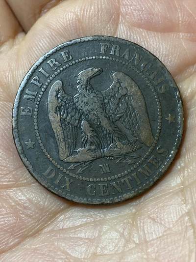 2026年第二十三场(总第一百九十二场）外国好品散币场(年后发货) - 法兰西第二帝国1855年10生丁(拿破仑三世第一版，MA标马赛造)
