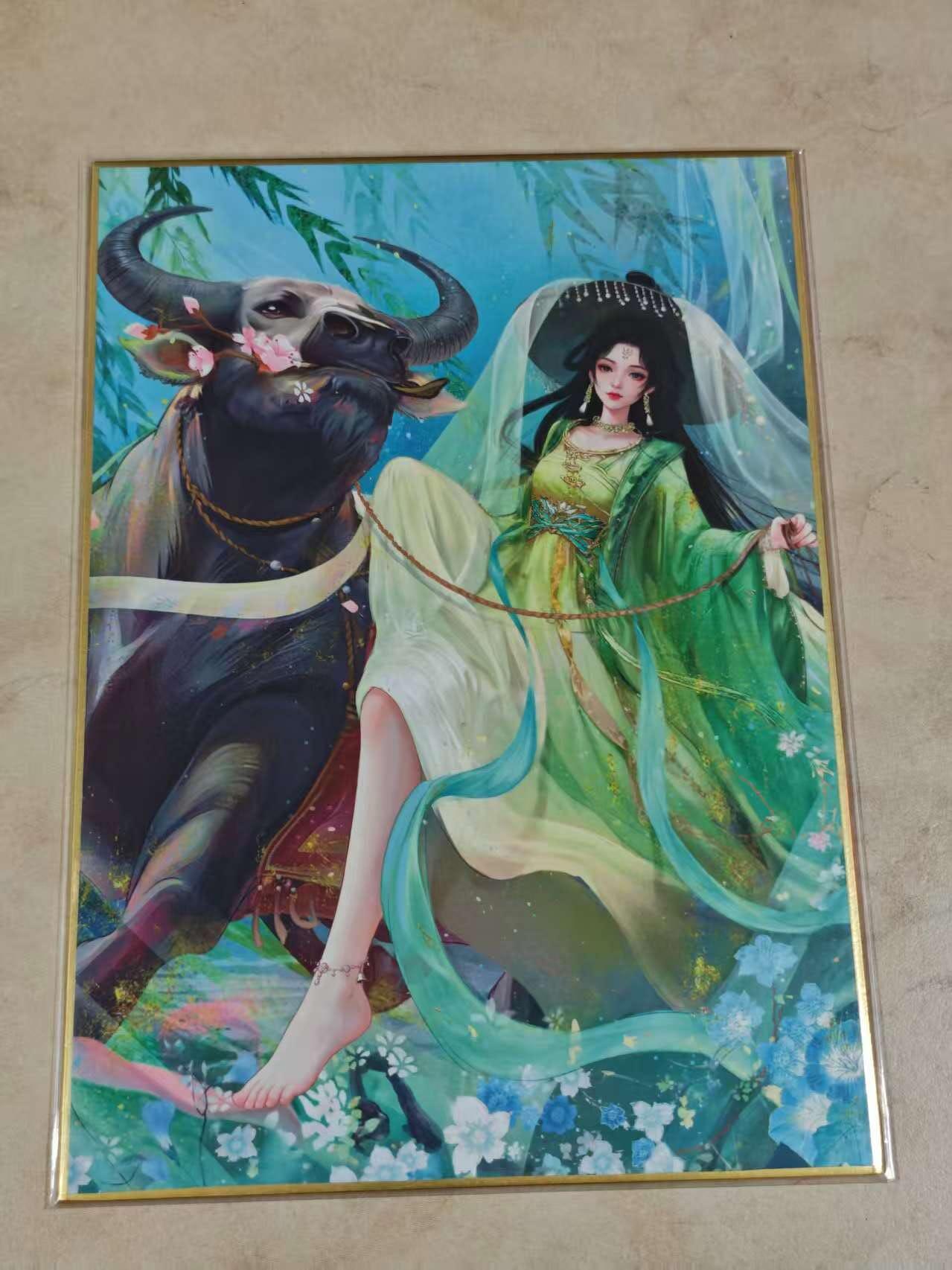 夜之极第三十九期 （2月11日周三晚9点截拍，欢迎竞拍） 【亲签】山河潮玩 十二生肖 青朴 牛 A4色卡