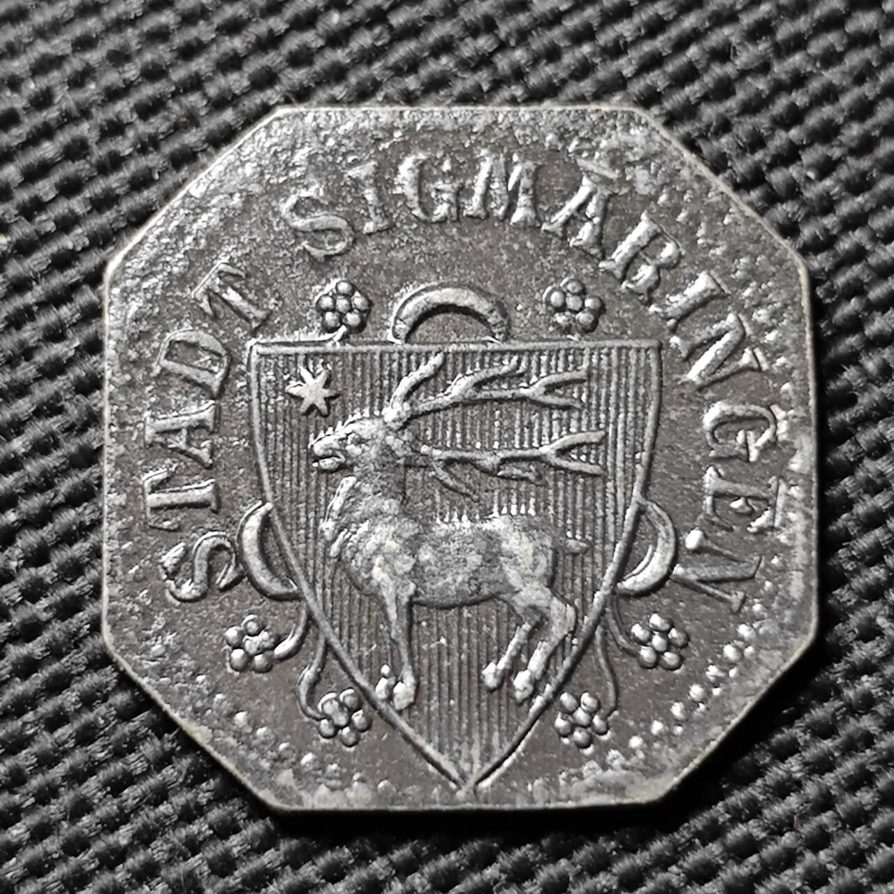 KK钱币收藏小铺  第397期 百期特怕（四拍之一） 2月预留时间 周末发货 1918 德紧西格玛林根 5芬尼铁币