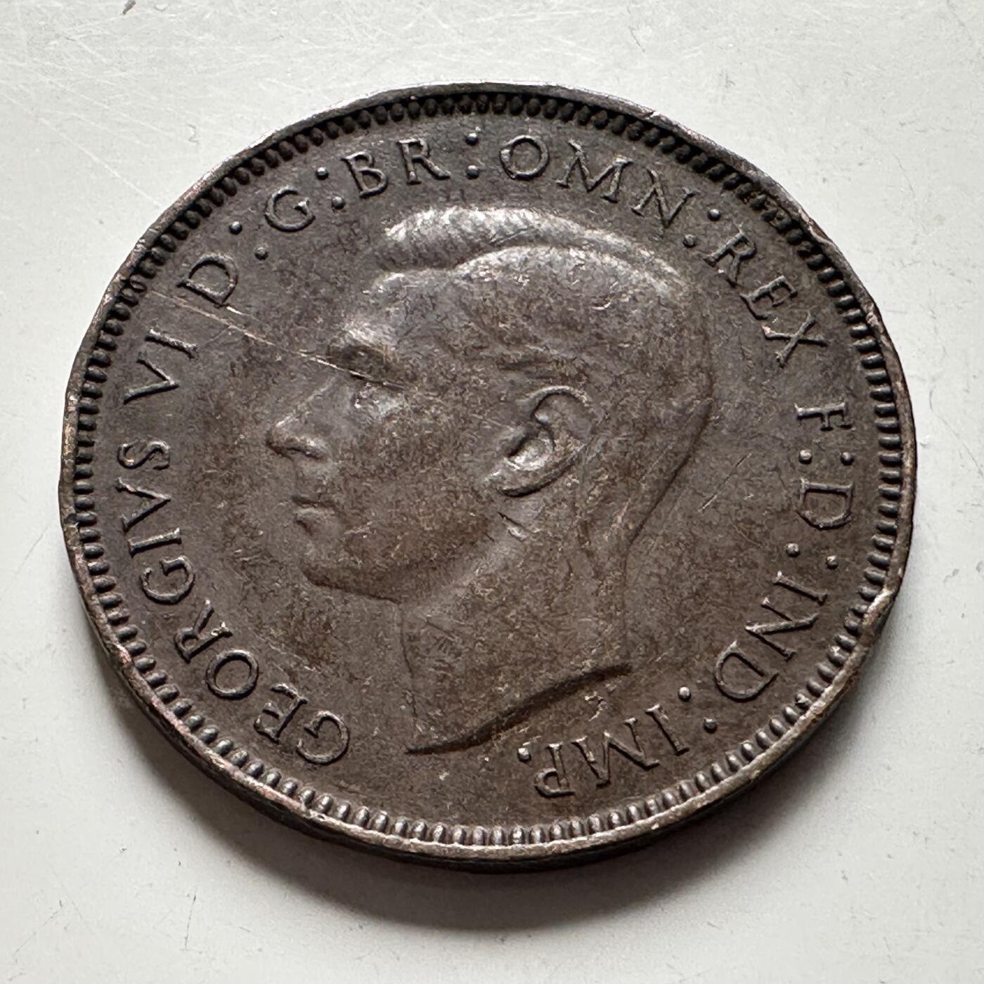 🌹外币初藏🌹🐯2026年第19场 快递已停，正月十五后再发 英国1937年1/4便士 一法新