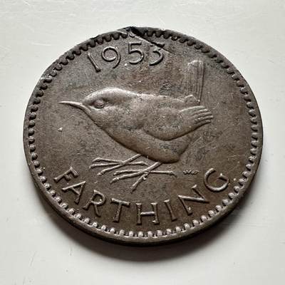 🌹外币初藏🌹🐯2026年第19场 快递已停，正月十五后再发 - 英国1953年1/4便士 一法新 