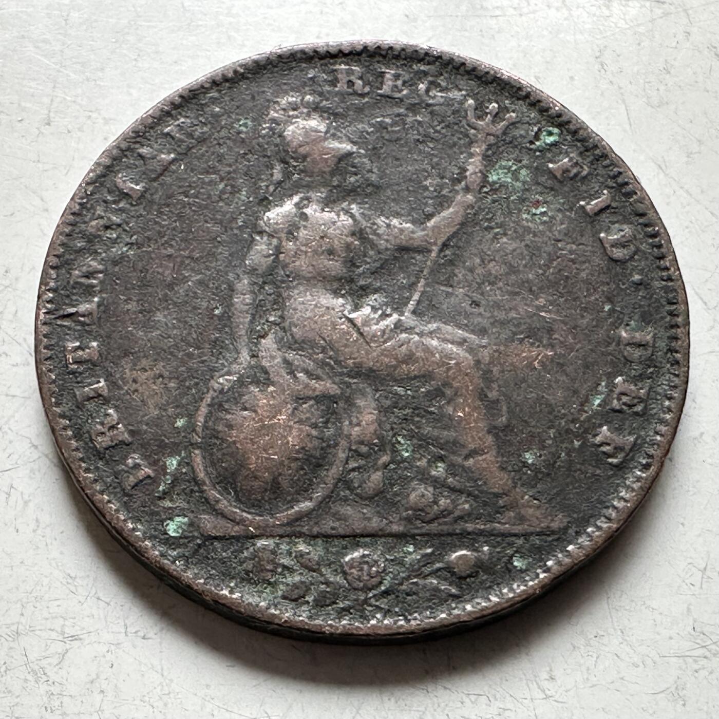 🌹外币初藏🌹🐯2026年第19场 快递已停，正月十五后再发 英国184X年1/4便士 一法新