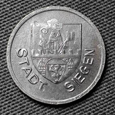 KK钱币收藏小铺  第397期 百期特怕（四拍之一） 2月预留时间 周末发货 - 1918 德紧西根市 50芬尼铁币 