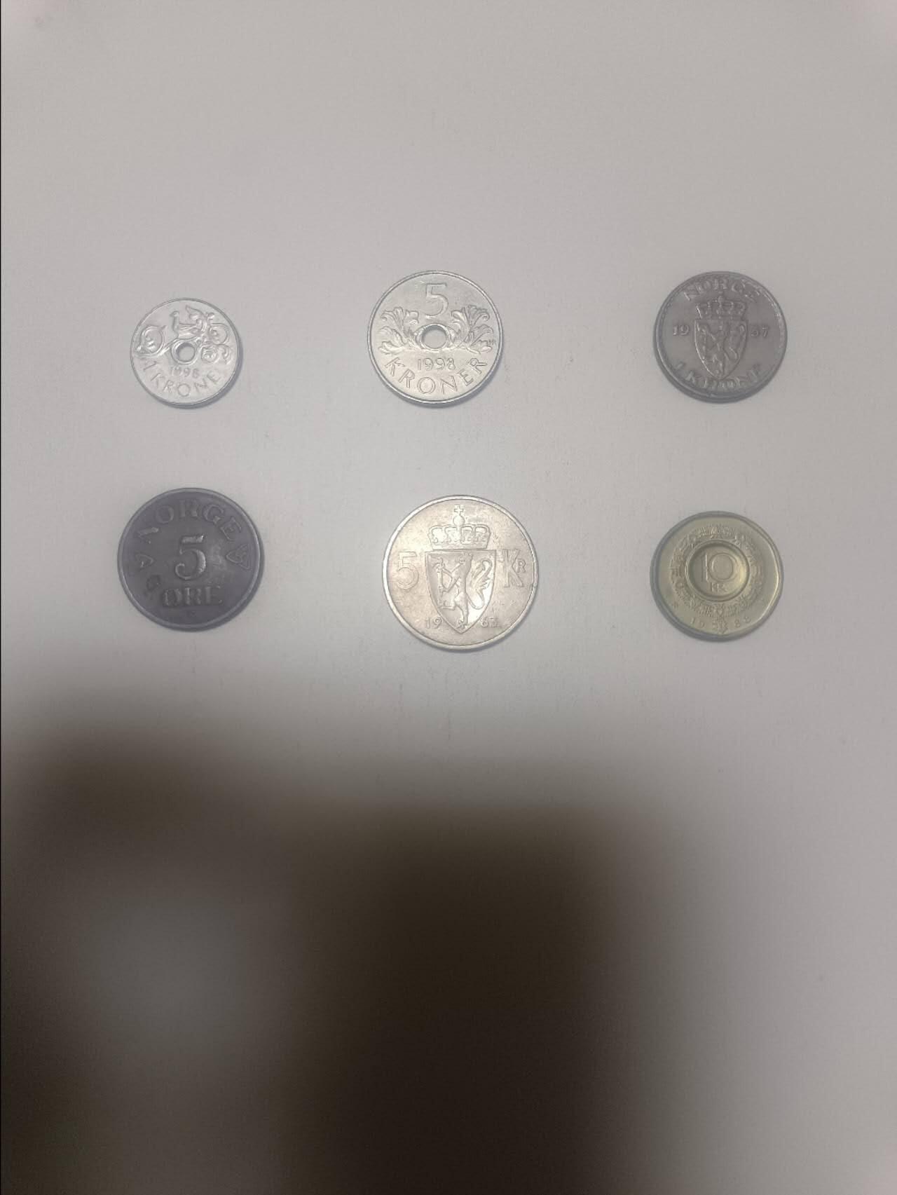 【20260212】非全新纸币和硬币第334场 挪威6枚硬币