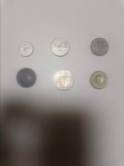 【20260212】非全新纸币和硬币第334场 - 挪威6枚硬币