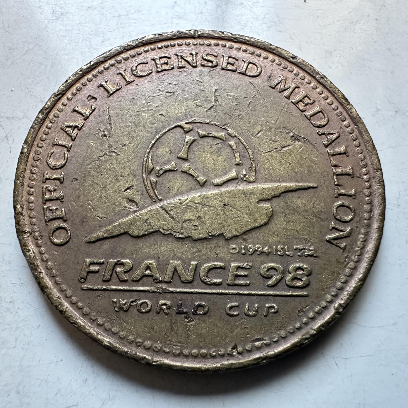 🌹外币初藏🌹🐯2026年第19场 快递已停，正月十五后再发 法国1998年世界杯纪念章32.3毫米