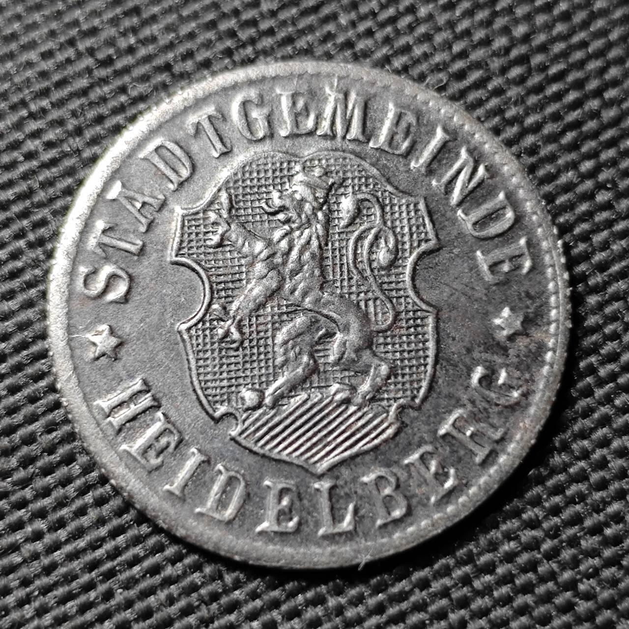 KK钱币收藏小铺  第397期 百期特怕（四拍之一） 2月预留时间 周末发货 1918 德紧富特旺根50芬尼 铁币 