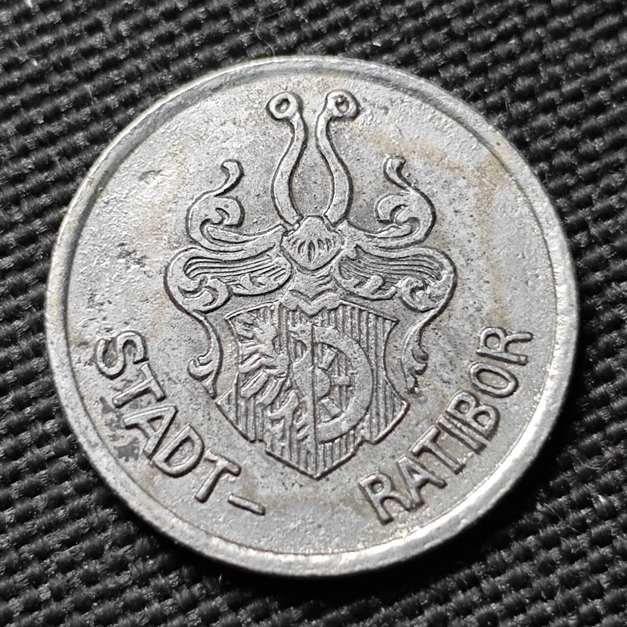 KK钱币收藏小铺  第397期 百期特怕（四拍之一） 2月预留时间 周末发货 1918 德紧西里西亚地区劳班市 5芬尼铁币 