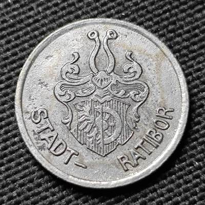 KK钱币收藏小铺  第397期 百期特怕（四拍之一） 2月预留时间 周末发货 - 1918 德紧西里西亚地区劳班市 5芬尼铁币 