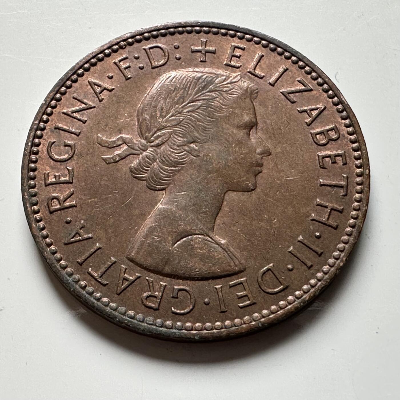 🌹外币初藏🌹🐯2026年第19场 快递已停，正月十五后再发 英国1967年1/2便士 半便士