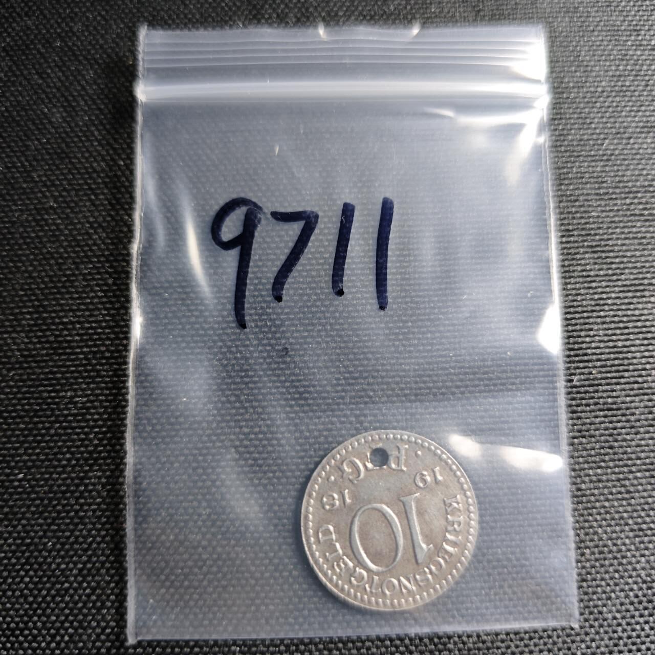 KK钱币收藏小铺  第397期 百期特怕（四拍之一） 2月预留时间 周末发货 1918 德紧 鲁多尔斯塔特10芬尼铁币 