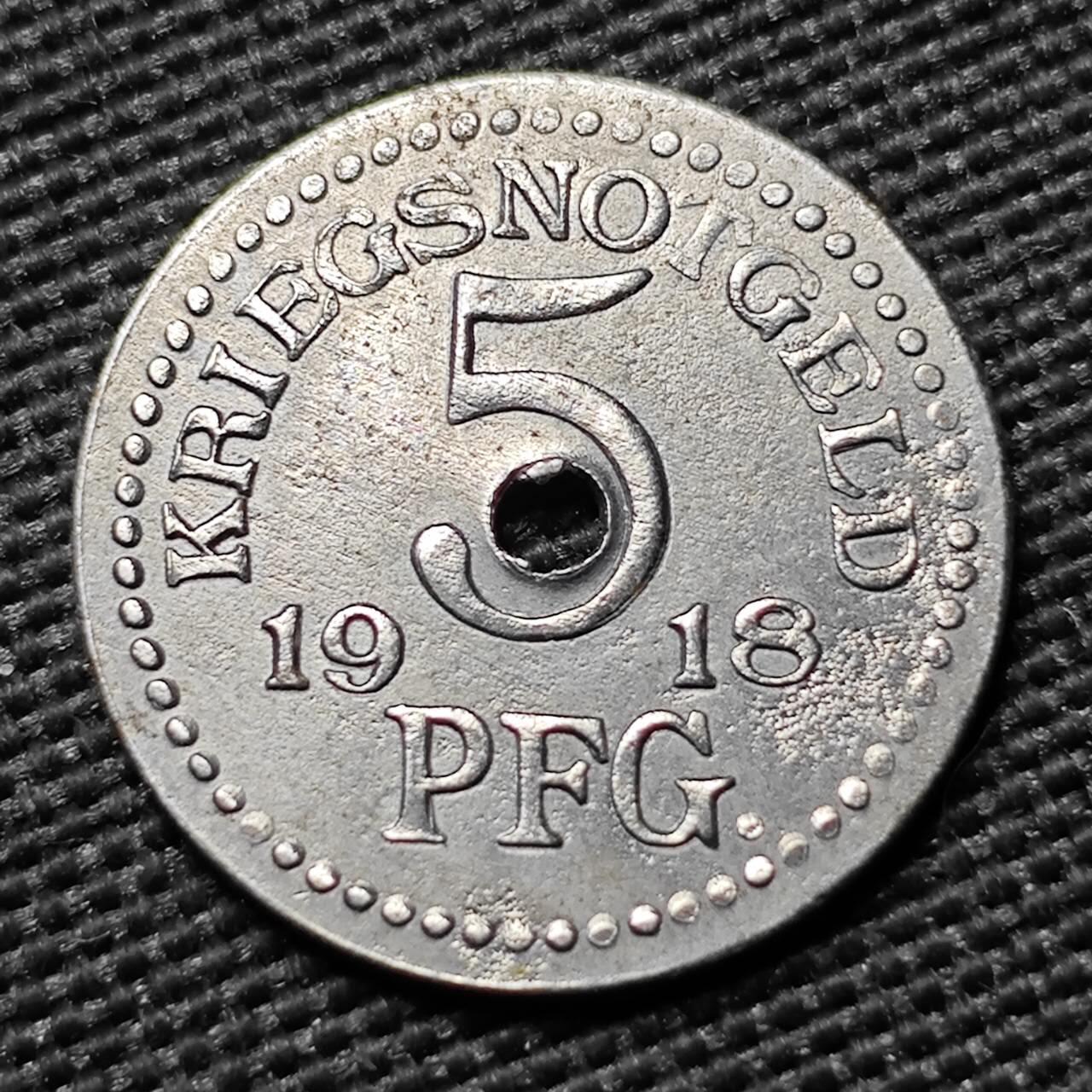 KK钱币收藏小铺  第397期 百期特怕（四拍之一） 2月预留时间 周末发货 1918 德紧 鲁多尔施塔特 10芬尼 铁币 