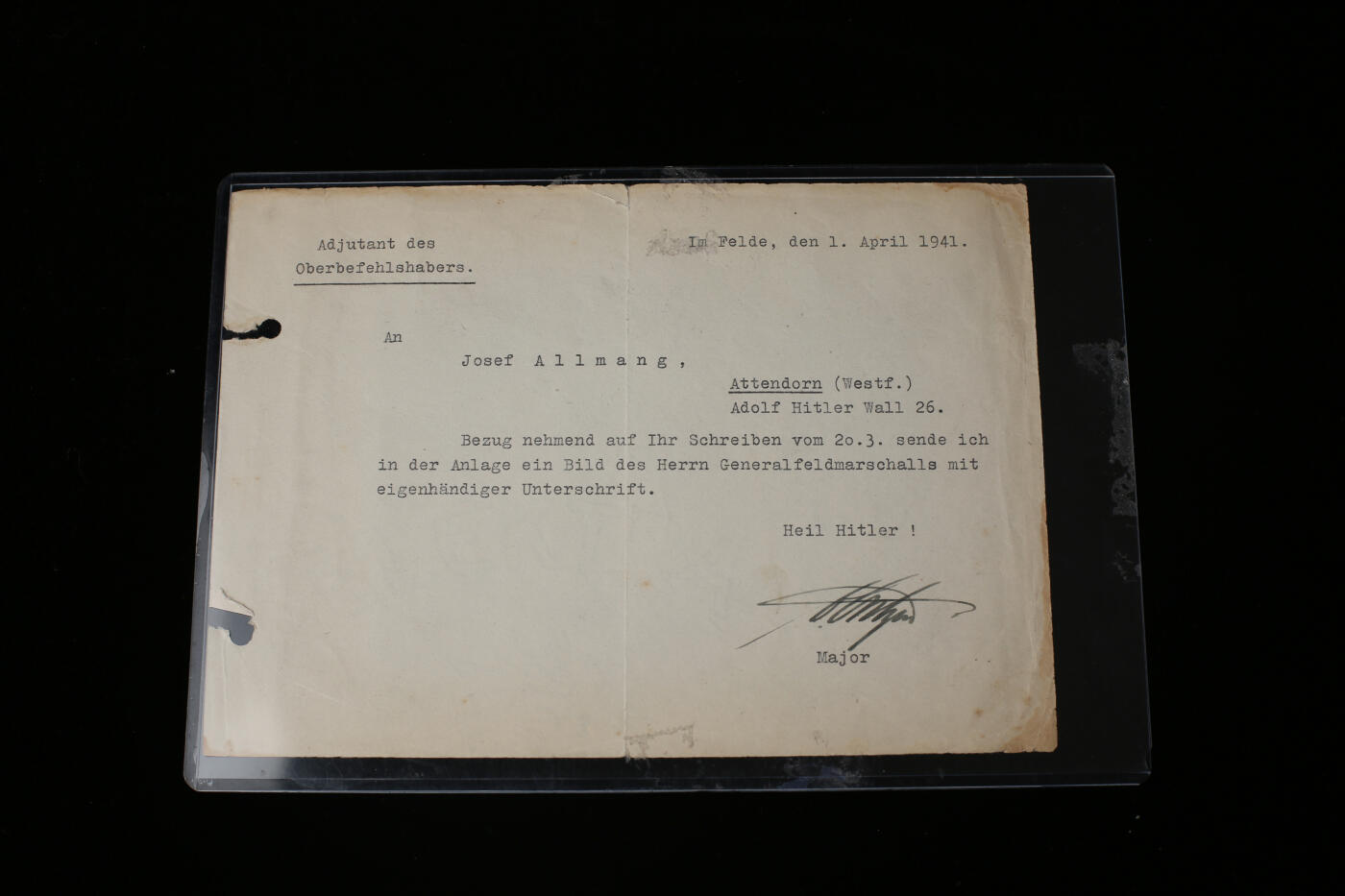 欢庆春节！戎马世界章牌大赏第112期春节大拍  德专场 赖歇瑙元帅战时亲笔签名明信片 附带一封战时信件解释明信片来历  赖歇瑙元帅死于42年 签名相对稀少 价高