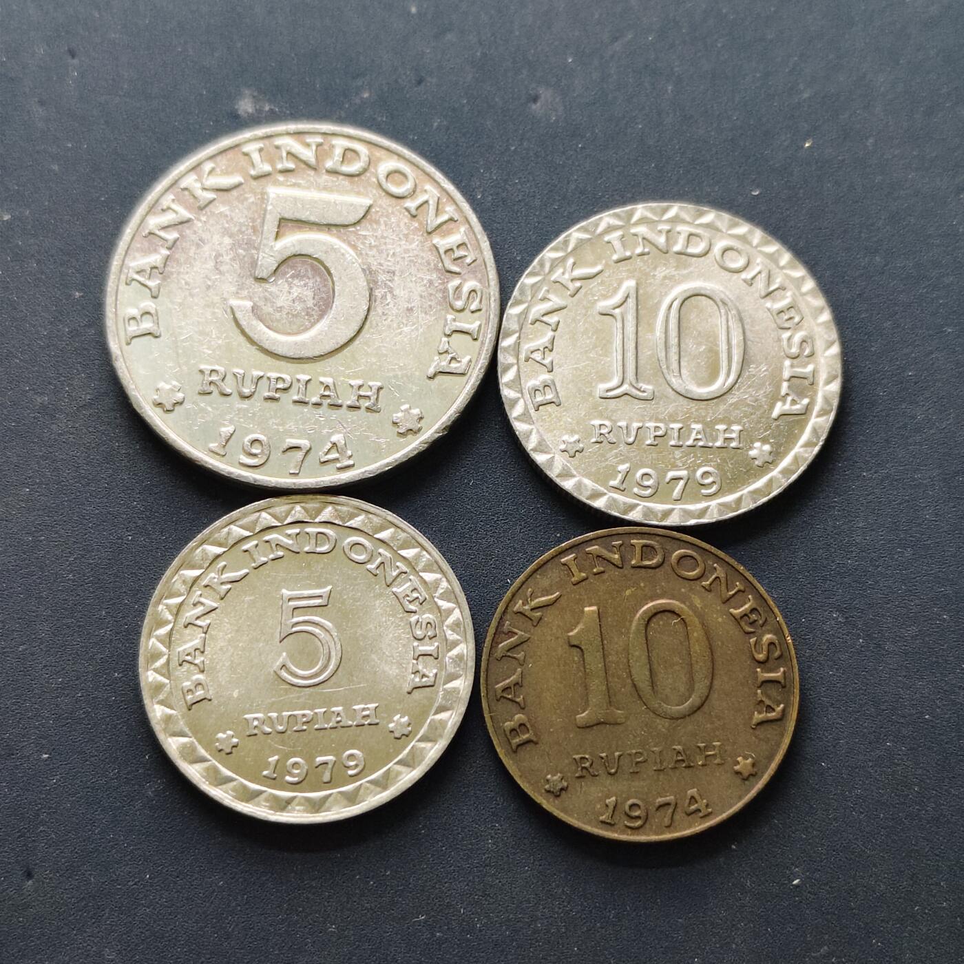 【全场包邮】纯粹捡漏拍502场 印度尼西亚1974-1979年FAO纪念币4枚一组