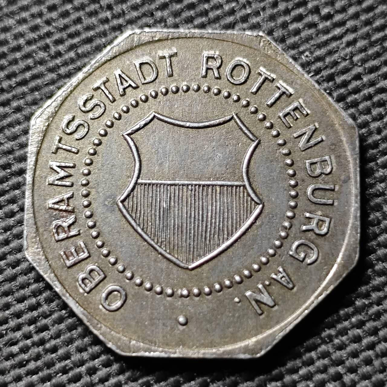 KK钱币收藏小铺  第397期 百期特怕（四拍之一） 2月预留时间 周末发货 1918 德紧罗滕堡市 10芬尼铁币