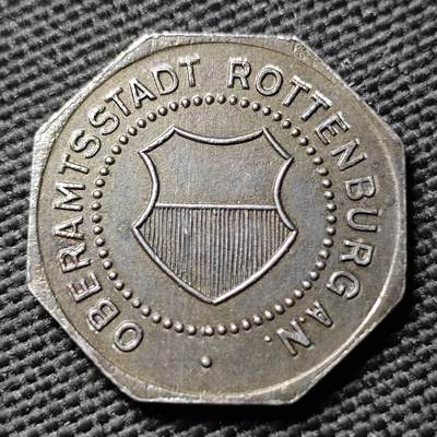 KK钱币收藏小铺  第397期 百期特怕（四拍之一） 2月预留时间 周末发货 - 1918 德紧罗滕堡市 10芬尼铁币