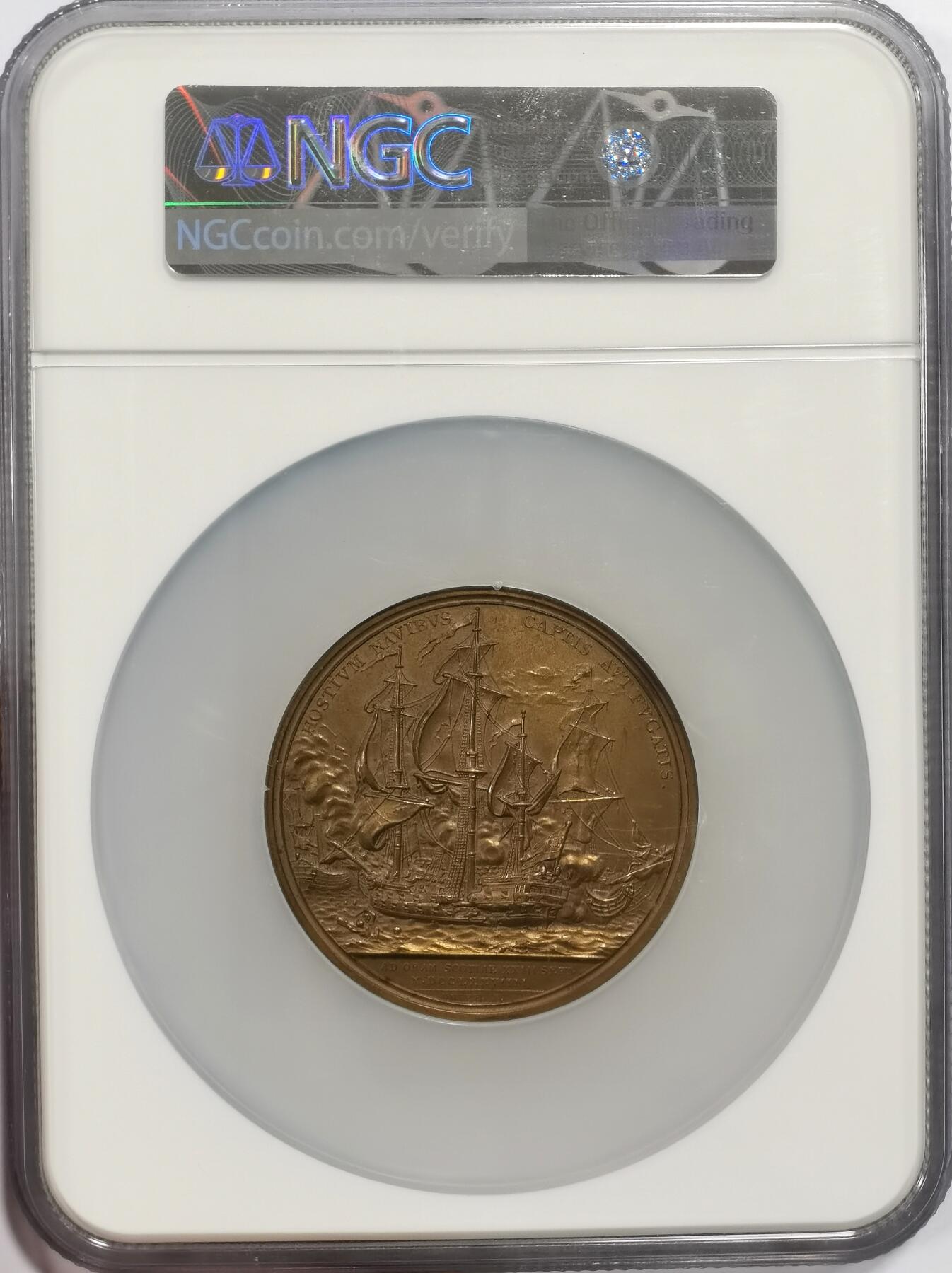 博洋堂蛇年收官专场暨第161期（全场包邮） NGC MS62 大英纪念约翰保罗船长（1747-1792年）生平战绩近代大铜章，58mm大尺寸，工艺高浮雕精美！
