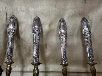 海外回流精品拍卖（五一专场） 法国回流19世纪银餐具一套（左起尺寸：15.8cm，18.8cm，15.9cm，16.5，120g，有款）