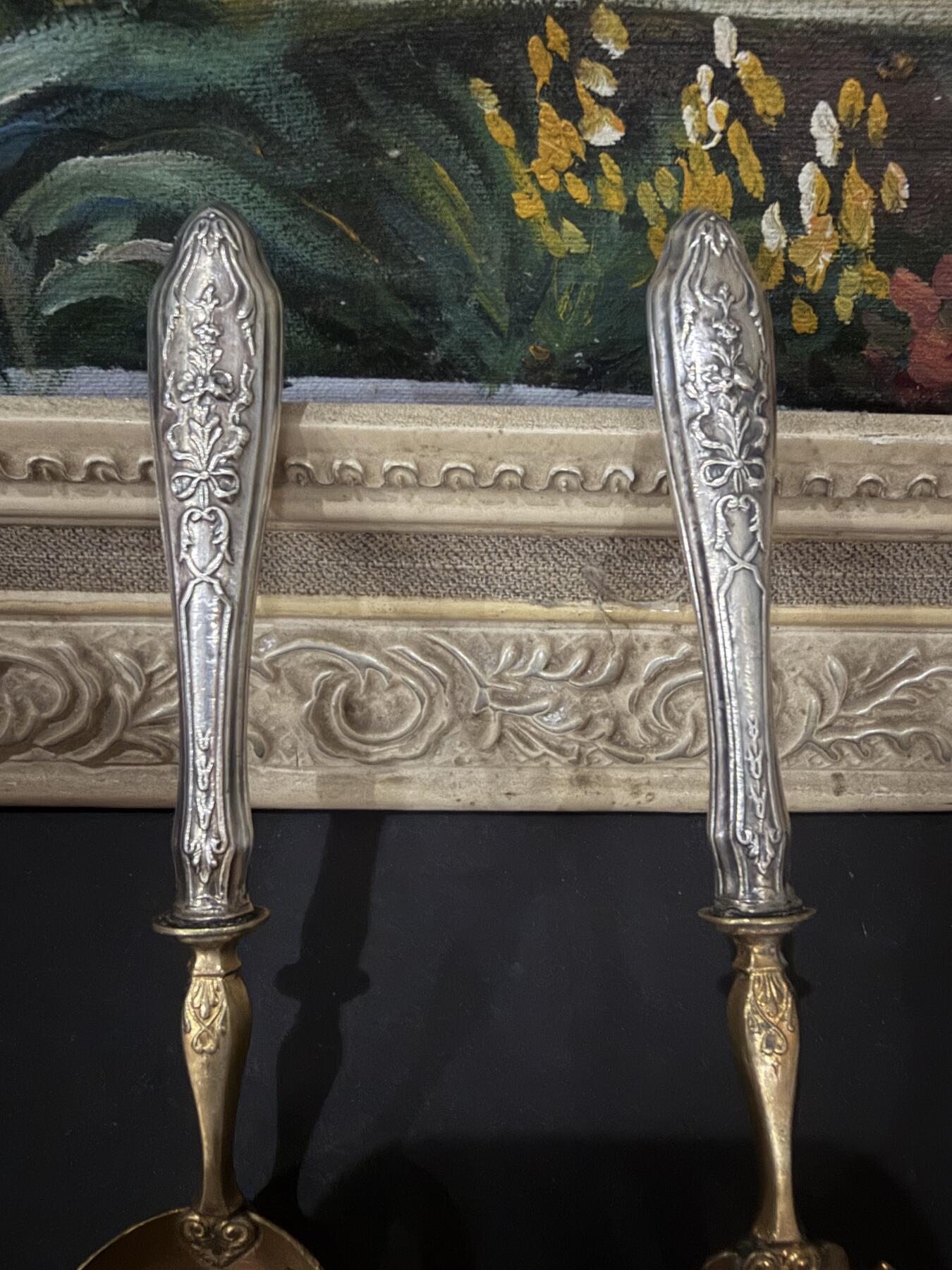 海外回流春节精品专场（一） 法国回流纯银餐具两把（尺寸：16.5cm，17cm，59.4个，有银标）