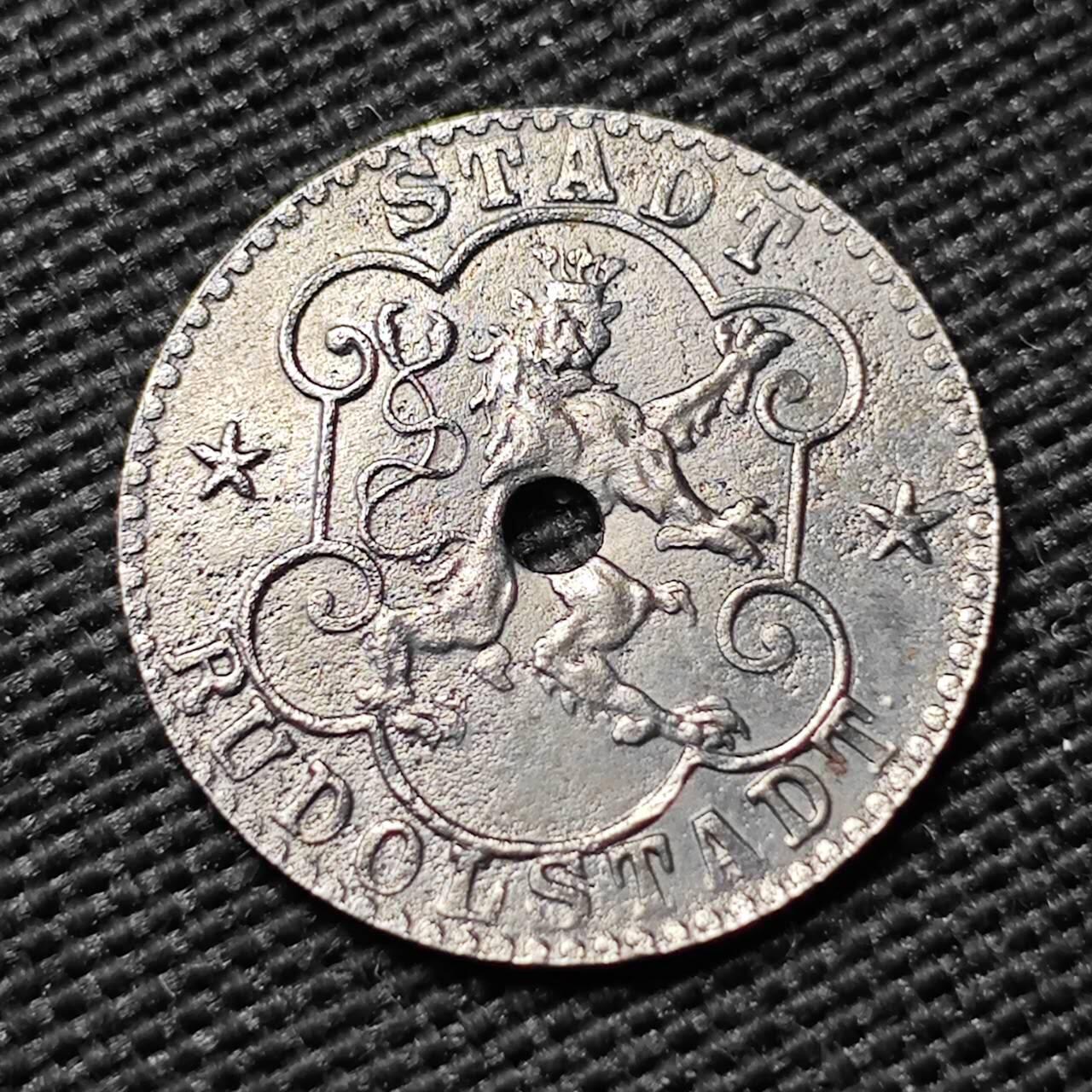 KK钱币收藏小铺  第397期 百期特怕（四拍之一） 2月预留时间 周末发货 1918 德紧 鲁多尔施塔特 10芬尼 铁币 