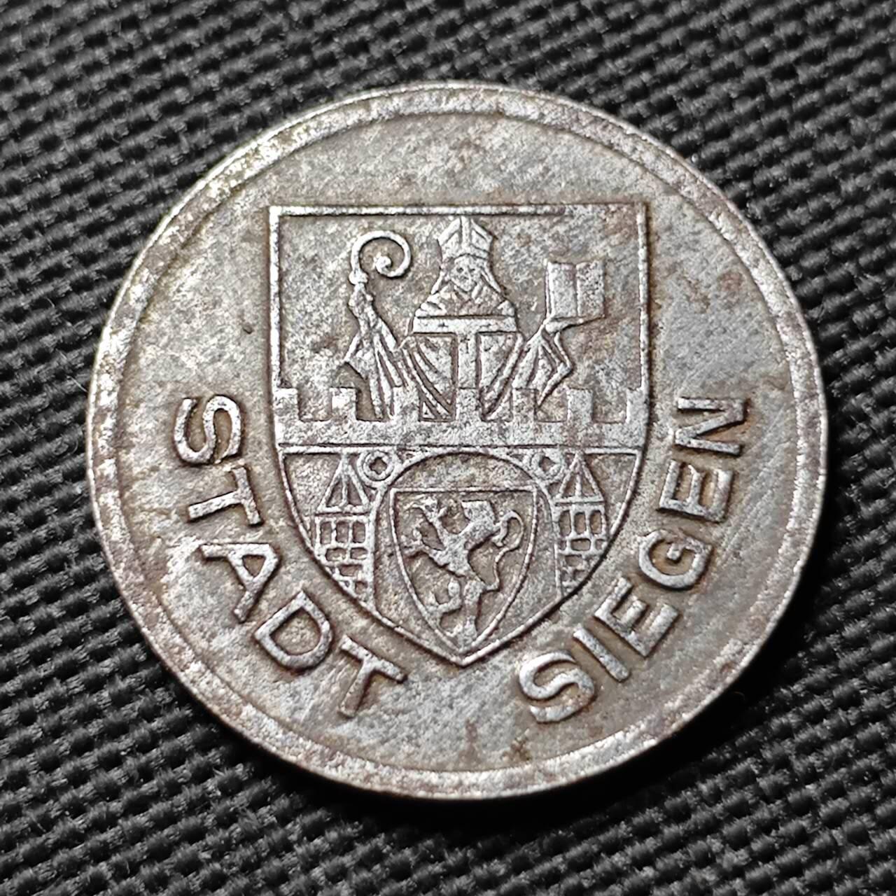 KK钱币收藏小铺  第397期 百期特怕（四拍之一） 2月预留时间 周末发货 1918 德紧席根市10芬尼 铁币