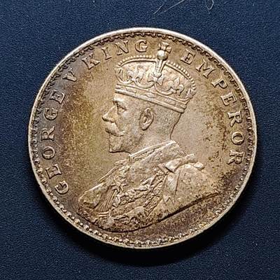 【全场包邮】纯粹捡漏拍503场 - 英属印度1918年乔治五世1卢比银币【31毫米11.66克91.7%】