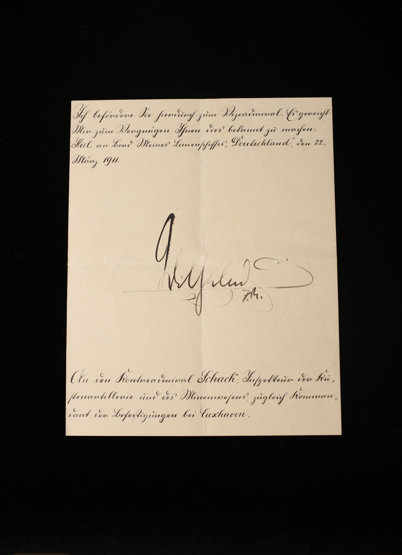 欢庆春节！戎马世界章牌大赏第112期春节大拍  德专场 德皇威廉二世亲签内阁敕令 晋级威廉·沙克为海军中将