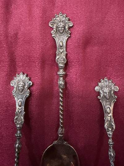 海外回流精品拍卖（五一专场） 法国回流银勺子一套（10.8cm，122g，有银标800）