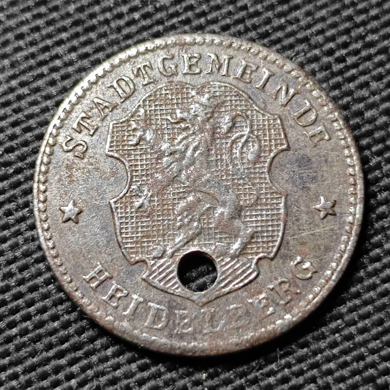 KK钱币收藏小铺  第397期 百期特怕（四拍之一） 2月预留时间 周末发货 1918 德紧海德堡 10芬尼铁币 