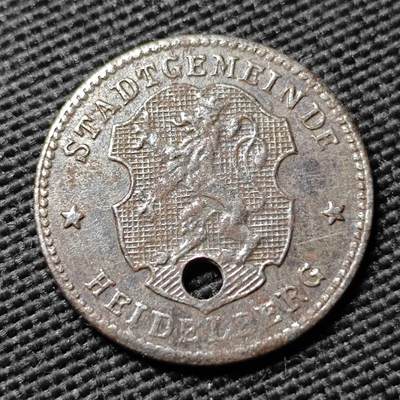 KK钱币收藏小铺  第397期 百期特怕（四拍之一） 2月预留时间 周末发货 - 1918 德紧海德堡 10芬尼铁币 