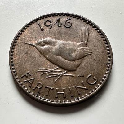 🌹外币初藏🌹🐯2026年第19场 快递已停，正月十五后再发 - 英国1946年1/4便士 一法新 b