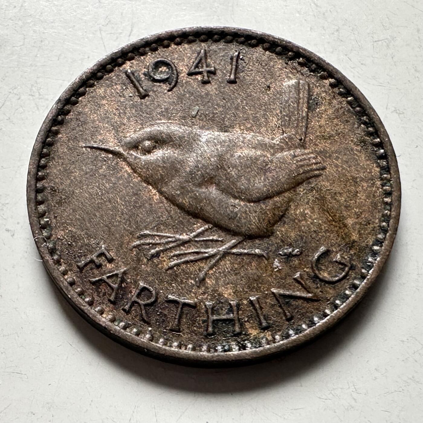 🌹外币初藏🌹🐯2026年第19场 快递已停，正月十五后再发 英国1941年1/4便士 一法新