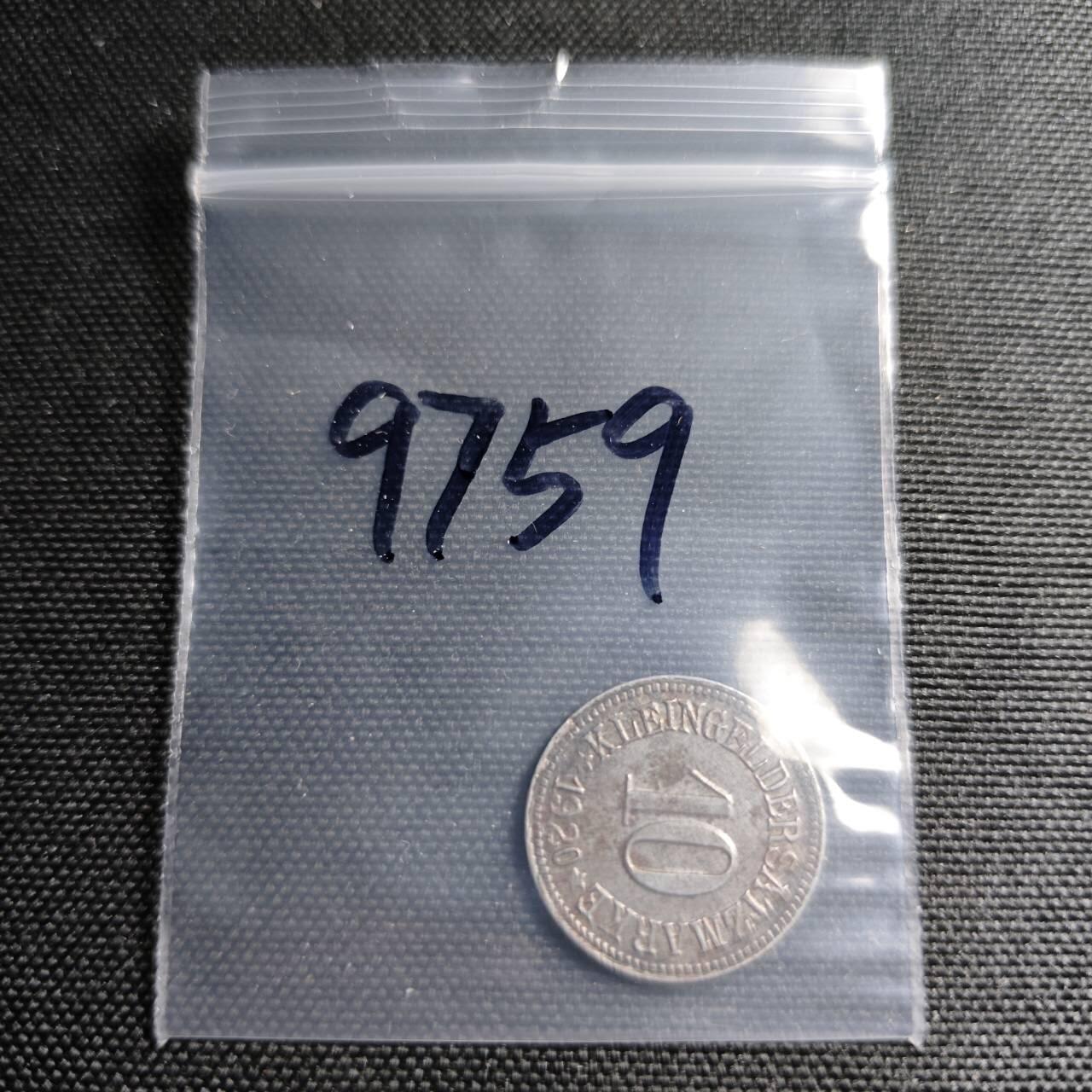 KK钱币收藏小铺  第397期 百期特怕（四拍之一） 2月预留时间 周末发货 1920 德紧罗特市 10芬尼铁币