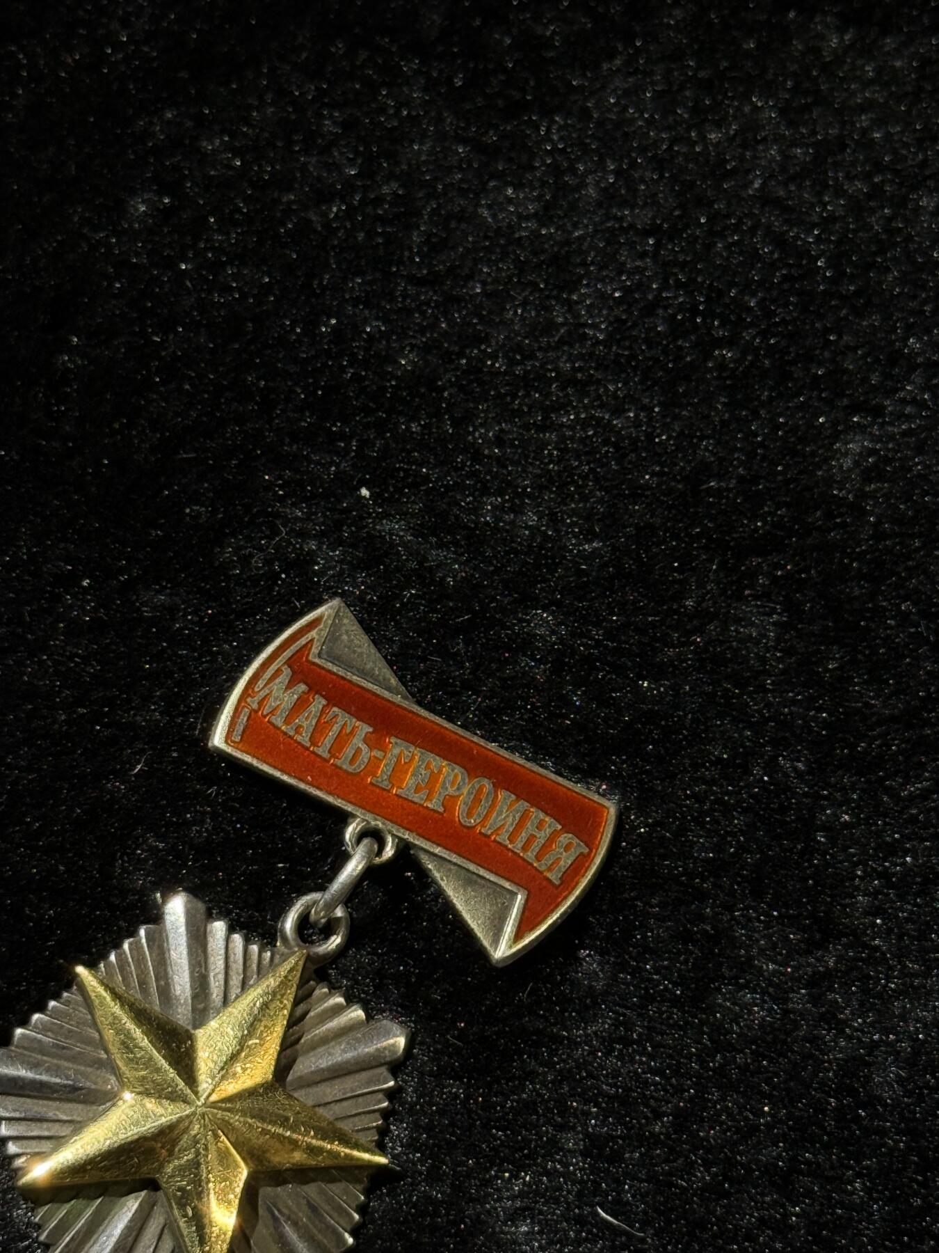 欢庆春节！戎马世界章牌大赏第111期春节大拍 苏联英雄母亲金星奖章，含金4.5g左右