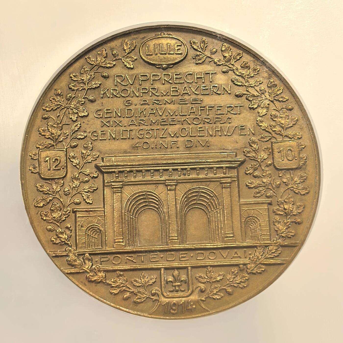 博洋堂蛇年收官专场暨第161期（全场包邮） NGC MS65 冠军分！德国纪念一战1914年攻占里尔战役巨大铜章！经典一战系列稀有大铜章！