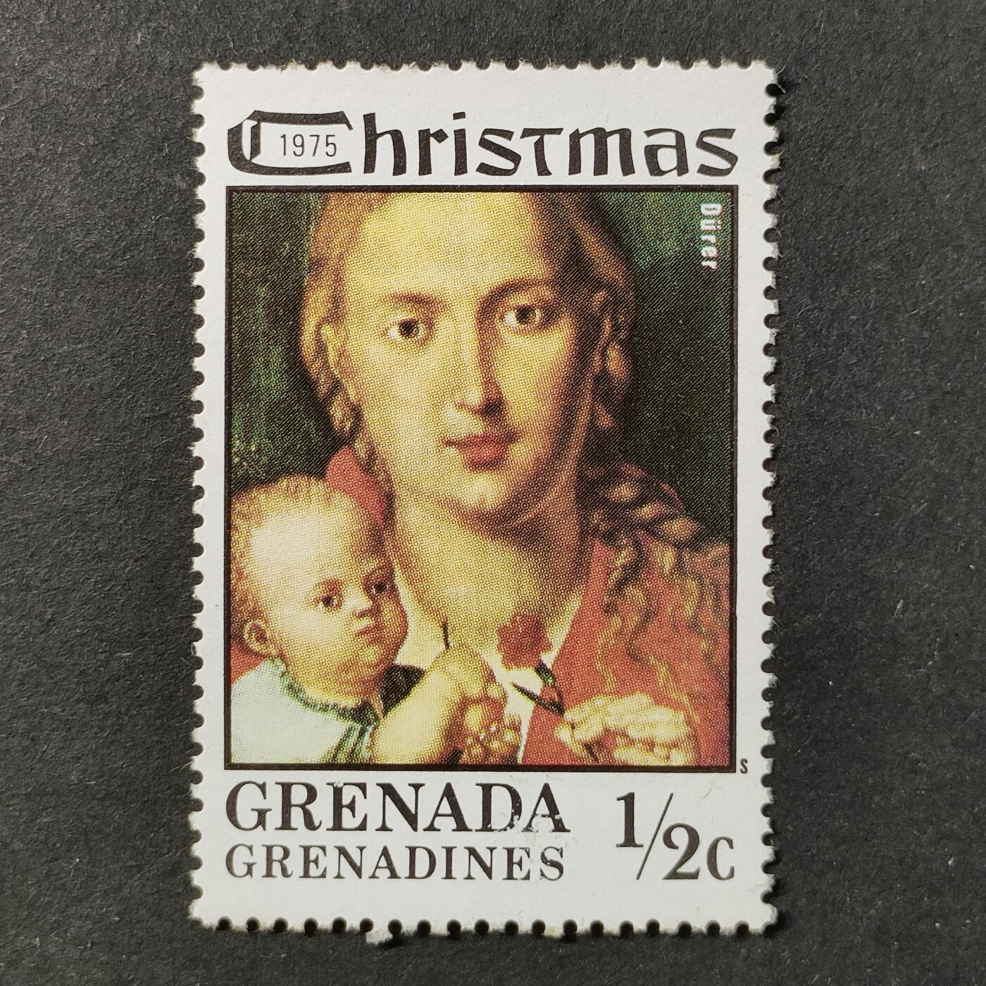 ↓君缘收藏739期☞钱币邮品↓无佣金、可寄存、满30元包邮  格林纳达和格林纳丁斯邮票，1975年圣诞节·丢勒《圣母子》绘画邮票