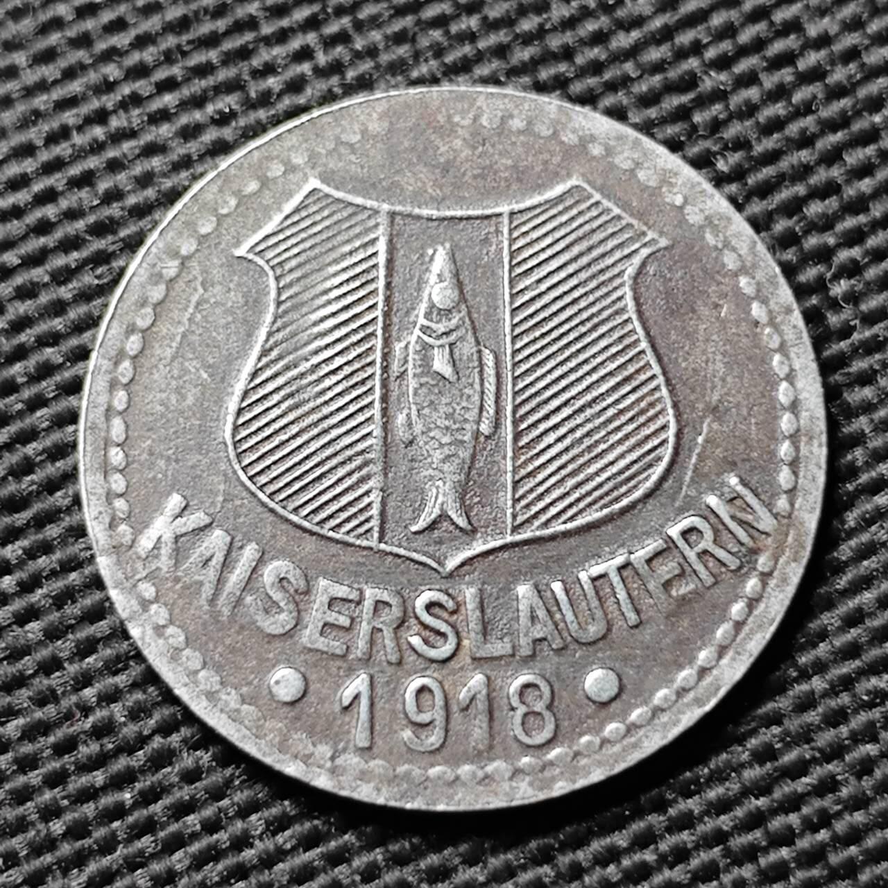 KK钱币收藏小铺  第397期 百期特怕（四拍之一） 2月预留时间 周末发货 1918 德紧凯撒斯劳滕 10芬尼 铁币 