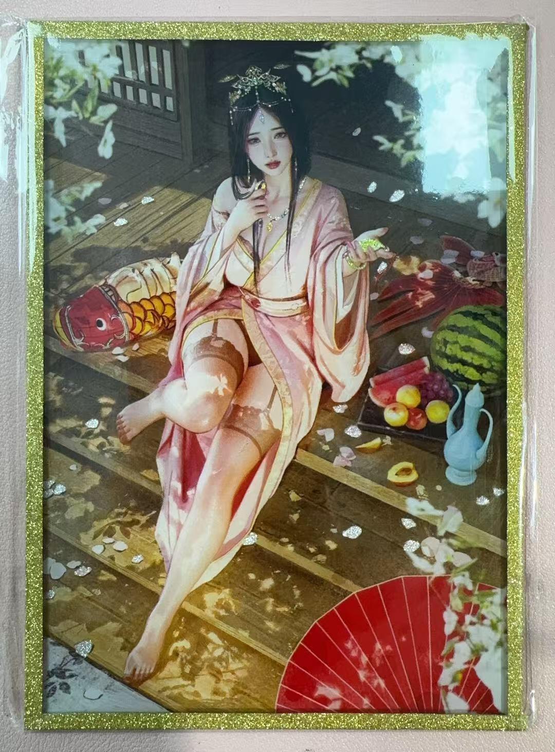 周四第100期阳大大卡牌拍卖第100期（持续收拍品，周六晚上九点截拍，进群福利早知道） 【色纸】焱卡文化 刷子 大乔 双服饰 色纸2张 80包炎卡才配一套，极度稀缺，非普通色纸，是高清亚克力色纸