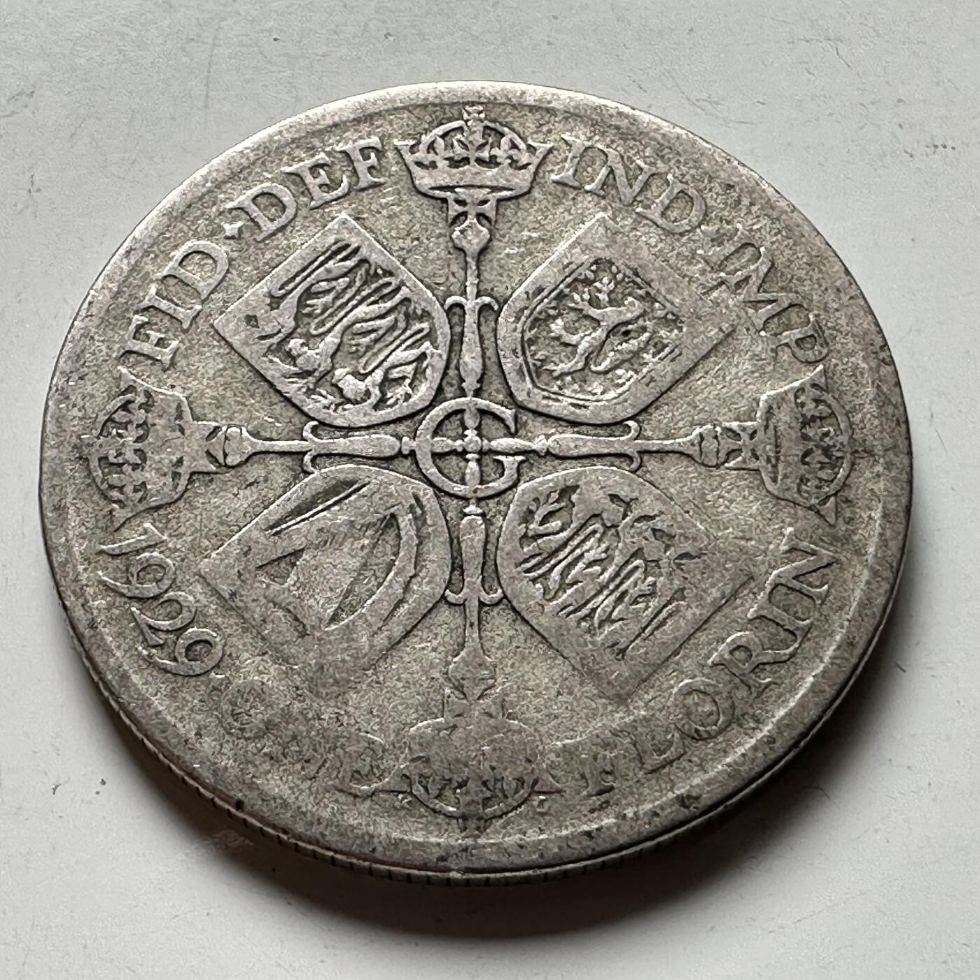 🌹外币初藏🌹🐯2026年第19场 快递已停，正月十五后再发 英国1929年一弗洛林银币 11.3克50%银