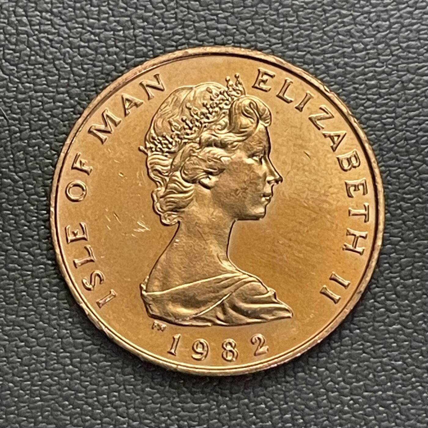 回流0301 全新 英属马恩岛1982年1便士 无尾猫