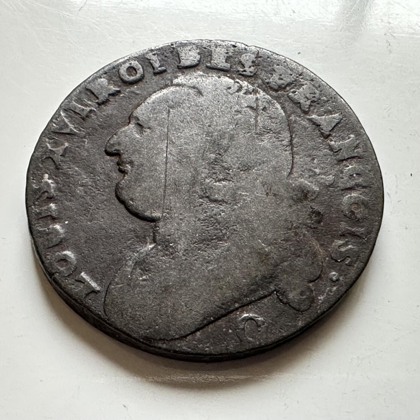 🌹外币初藏🌹🐯2026年第19场 快递已停，正月十五后再发 法国王国1792年路易十六12德尼（12 Deniers）铜币