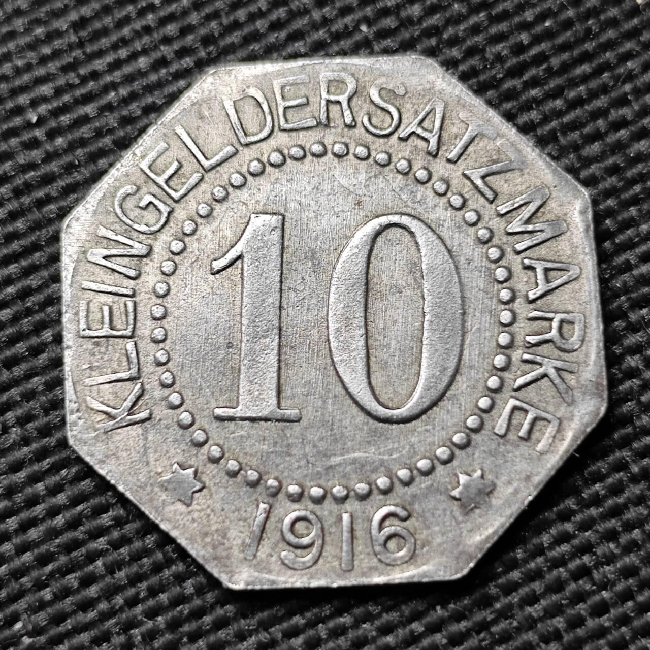 KK钱币收藏小铺  第397期 百期特怕（四拍之一） 2月预留时间 周末发货  1916 德紧 Schneidemühl 10芬尼锌币