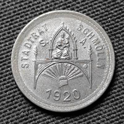 KK钱币收藏小铺  第397期 百期特怕（四拍之一） 2月预留时间 周末发货 -  1920 德紧施默伦 50芬尼铁币