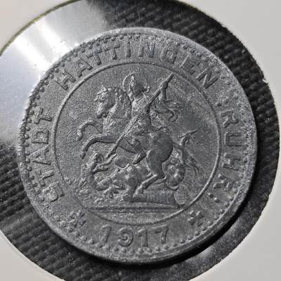 KK钱币收藏小铺  第397期 百期特怕（四拍之一） 2月预留时间 周末发货 -  1917 德紧哈廷根 10芬尼锌币