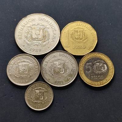 【全场包邮】纯粹捡漏拍502场 - 多米尼加各年份6枚套币