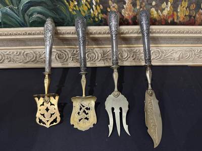 海外回流春节精品专场（一） - 法国回流19世纪纯银餐具一套（重：124g，有银款）