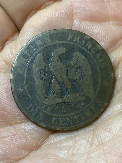 2026年第二十三场(总第一百九十二场）外国好品散币场(年后发货) - 法兰西第二帝国1855年10生丁(拿破仑三世第一版，A标巴黎造)