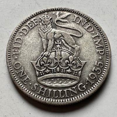 🌹外币初藏🌹🐯2026年第19场 快递已停，正月十五后再发 - 英国1935年一先令银币 5.6克50%银